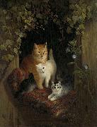Henriette Ronner-Knip Cat with Kittens oil on canvas